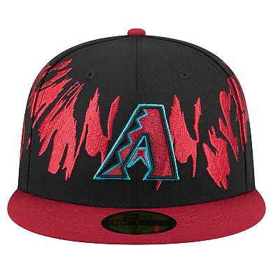 Men's New Era Black/Red Arizona Diamondbacks Retro Pattern 59FIFTY Fitted Hat