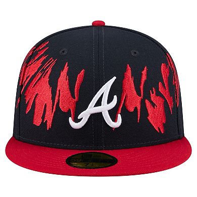 Men's New Era Navy/Red Atlanta Braves Retro Pattern 59FIFTY Fitted Hat