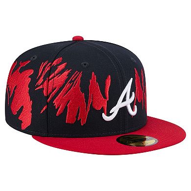 Men's New Era Navy/Red Atlanta Braves Retro Pattern 59FIFTY Fitted Hat