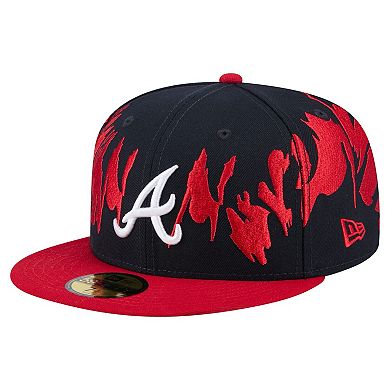 Men's New Era Navy/Red Atlanta Braves Retro Pattern 59FIFTY Fitted Hat