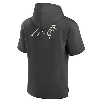 Men's Fanatics Charcoal Carolina Panthers Elements Future Ground Lettering Short Sleeve Pullover Hoodie