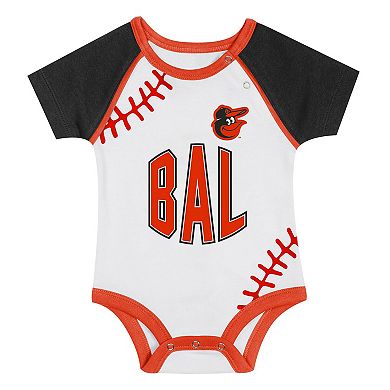 Newborn & Infant Baltimore Orioles Tied Up Bodysuit, Bib & Bootie Set