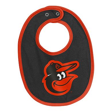 Newborn & Infant Baltimore Orioles Tied Up Bodysuit, Bib & Bootie Set