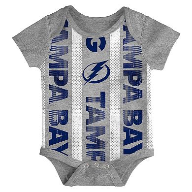 Newborn Tampa Bay Lightning Loyal Buddies Three-Pack Bodysuit Set