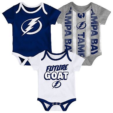 Newborn Tampa Bay Lightning Loyal Buddies Three-Pack Bodysuit Set