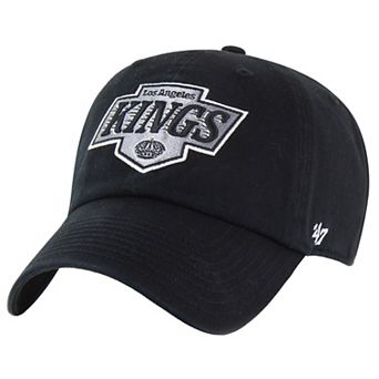 Men's '47 Black Los Angeles Kings Core Logo Clean Up Adjustable Hat