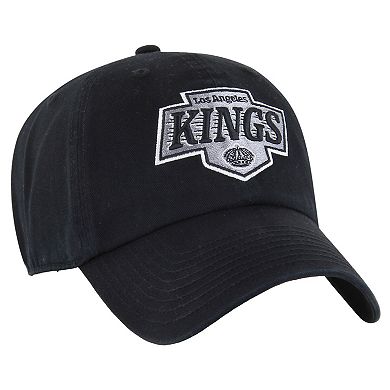 Men's '47 Black Los Angeles Kings Core Logo Clean Up Adjustable Hat