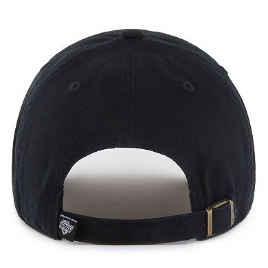 Men's '47 Black Los Angeles Kings Core Logo Clean Up Adjustable Hat