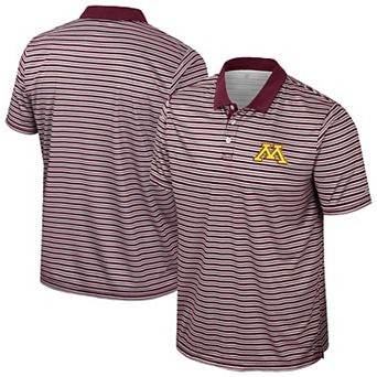 Men's Colosseum Maroon Minnesota Golden Gophers Striped Polo
