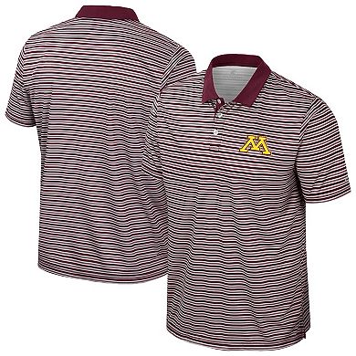 Men's Colosseum Maroon Minnesota Golden Gophers Striped Polo