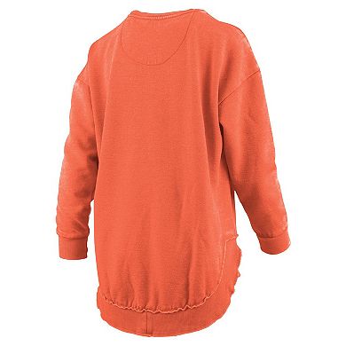 Women's Pressbox Orange Florida Gators Melange Poncho Vintage Fleece Long Sleeve Pullover Sweatshirt