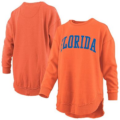 Women's Pressbox Orange Florida Gators Melange Poncho Vintage Fleece Long Sleeve Pullover Sweatshirt