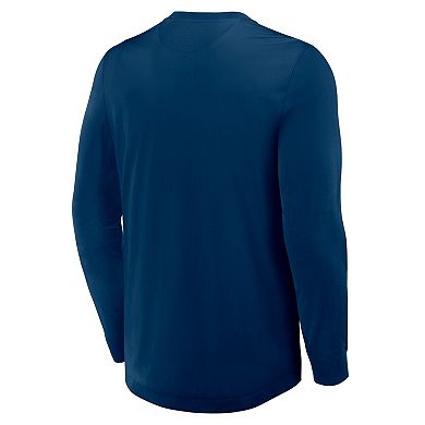 Men's Fanatics Deep Sea Blue Seattle Kraken Adrenaline Push Long Sleeve T-Shirt