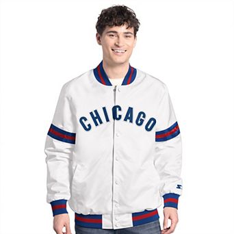 Men's Starter White Chicago Cubs Cooperstown Scout Full-Snap Varsity Jacket