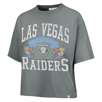 Women's '47 Gray Las Vegas Raiders Florentina Montauk Cropped T-Shirt