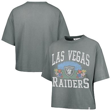 Women's '47 Gray Las Vegas Raiders Florentina Montauk Cropped T-Shirt