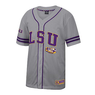 Men's Colosseum Gray LSU Tigers Free Spirited Baseball Jersey