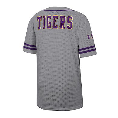 Men's Colosseum Gray LSU Tigers Free Spirited Baseball Jersey