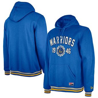 Men's New Era Royal Golden State Warriors Throwback Vintage Pullover Hoodie