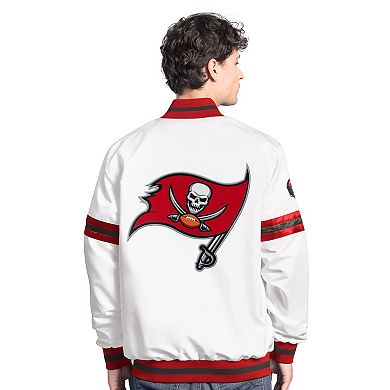 Men's Starter White Tampa Bay Buccaneers Scout Full-Snap Varsity Jacket