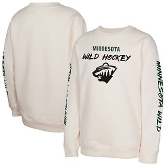 Youth Cream Minnesota Wild Star Power Pullover Sweatshirt
