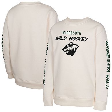 Youth Cream Minnesota Wild Star Power Pullover Sweatshirt