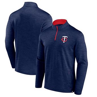 Men's Fanatics Heather Navy Minnesota Twins Fundamentals Quarter-Zip Pullover