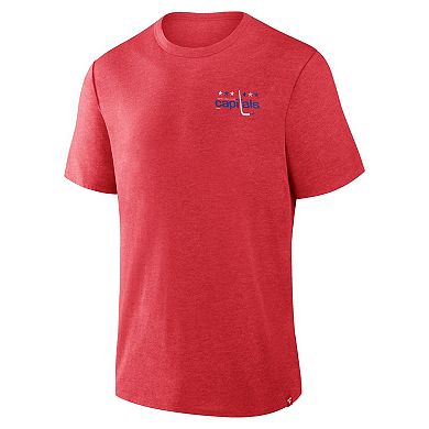Men's Fanatics Heather Red Washington Capitals Fan Lanes Tri-Blend T-Shirt