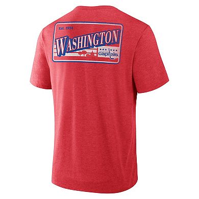 Men's Fanatics Heather Red Washington Capitals Fan Lanes Tri-Blend T-Shirt