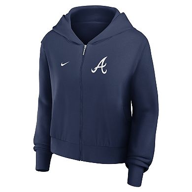 Women's Nike Navy Atlanta Braves Lightweight Full-Zip Hoodie