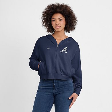 Women's Nike Navy Atlanta Braves Lightweight Full-Zip Hoodie