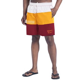 Men's G-III Sports by Carl Banks Burgundy/Gold Washington Commanders Sunrise Volley Swim Shorts