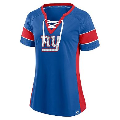 Women's Fanatics Royal New York Giants Athena Lace-Up Top