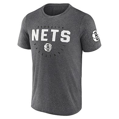 Men's Heather Charcoal Brooklyn Nets Block Practice Performance T-Shirt