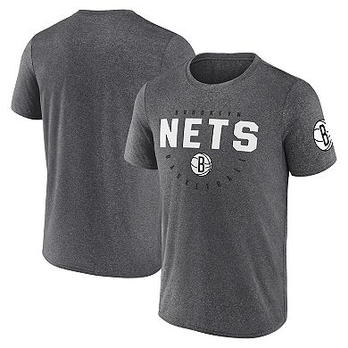 Men's Heather Charcoal Brooklyn Nets Block Practice Performance T-Shirt