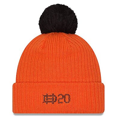 Men's New Era Orange Houston Dynamo FC 2025 Jersey Hook Cuffed Knit Hat with Pom
