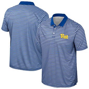 Men's Colosseum Royal Pitt Panthers Striped Polo