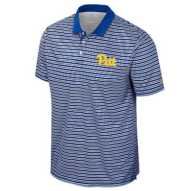 Men's Colosseum Royal Pitt Panthers Striped Polo