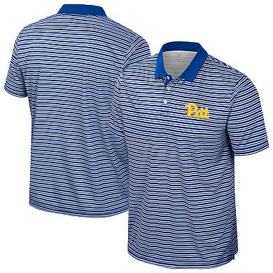 Men's Colosseum Royal Pitt Panthers Striped Polo