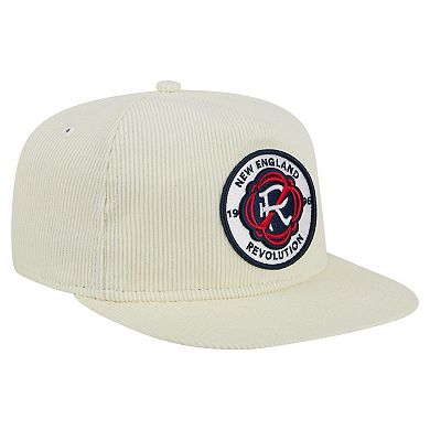 Men's New Era Cream New England Revolution 2025 Kickoff Snapback Golfer Hat