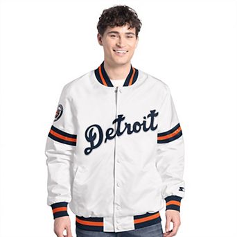 Men's Starter White Detroit Tigers Cooperstown Scout Full-Snap Varsity Jacket