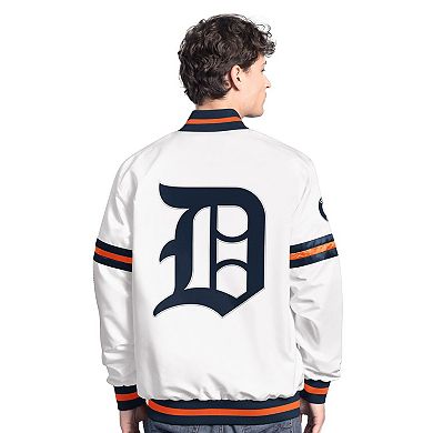 Men's�Starter White Detroit Tigers Cooperstown Scout Full-Snap Varsity Jacket