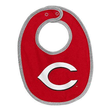 "Newborn & Infant Cincinnati Reds Tied Up Bodysuit, Bib & Bootie Set"