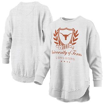 Women's Pressbox Heather Gray Texas Longhorns Field Day Melange Poncho Pullover Sweatshirt