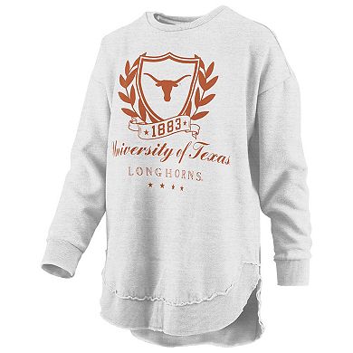 Women's Pressbox Heather Gray Texas Longhorns Field Day Melange Poncho Pullover Sweatshirt