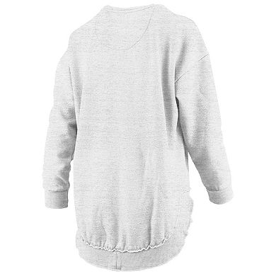 Women's Pressbox Heather Gray Texas Longhorns Field Day Melange Poncho Pullover Sweatshirt