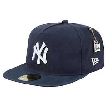 Men's New Era Navy New York Yankees Championship Side Flag A-Frame 59FIFTY Fitted Hat