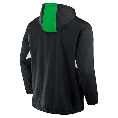 Men's Fanatics Black Austin FC Free Kick Woven Quarter-Zip Hoodie Jacket