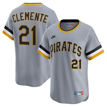 Men's Nike Roberto Clemente Gray Pittsburgh Pirates Throwback Cooperstown Collection Limited Jersey
