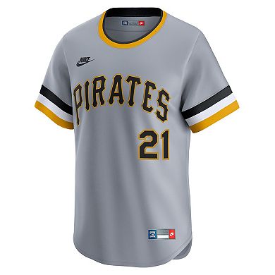 Men's Nike Roberto Clemente Gray Pittsburgh Pirates Throwback Cooperstown Collection Limited Jersey